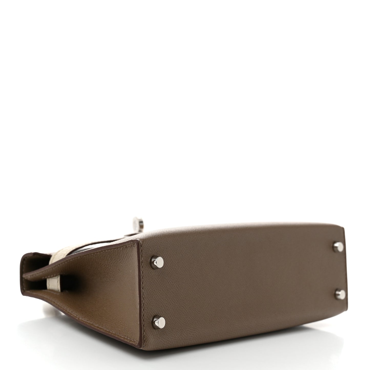 Madame Calfskin Matte Alligator Mini Kelly Sellier Touch 20 Etoupe Beton