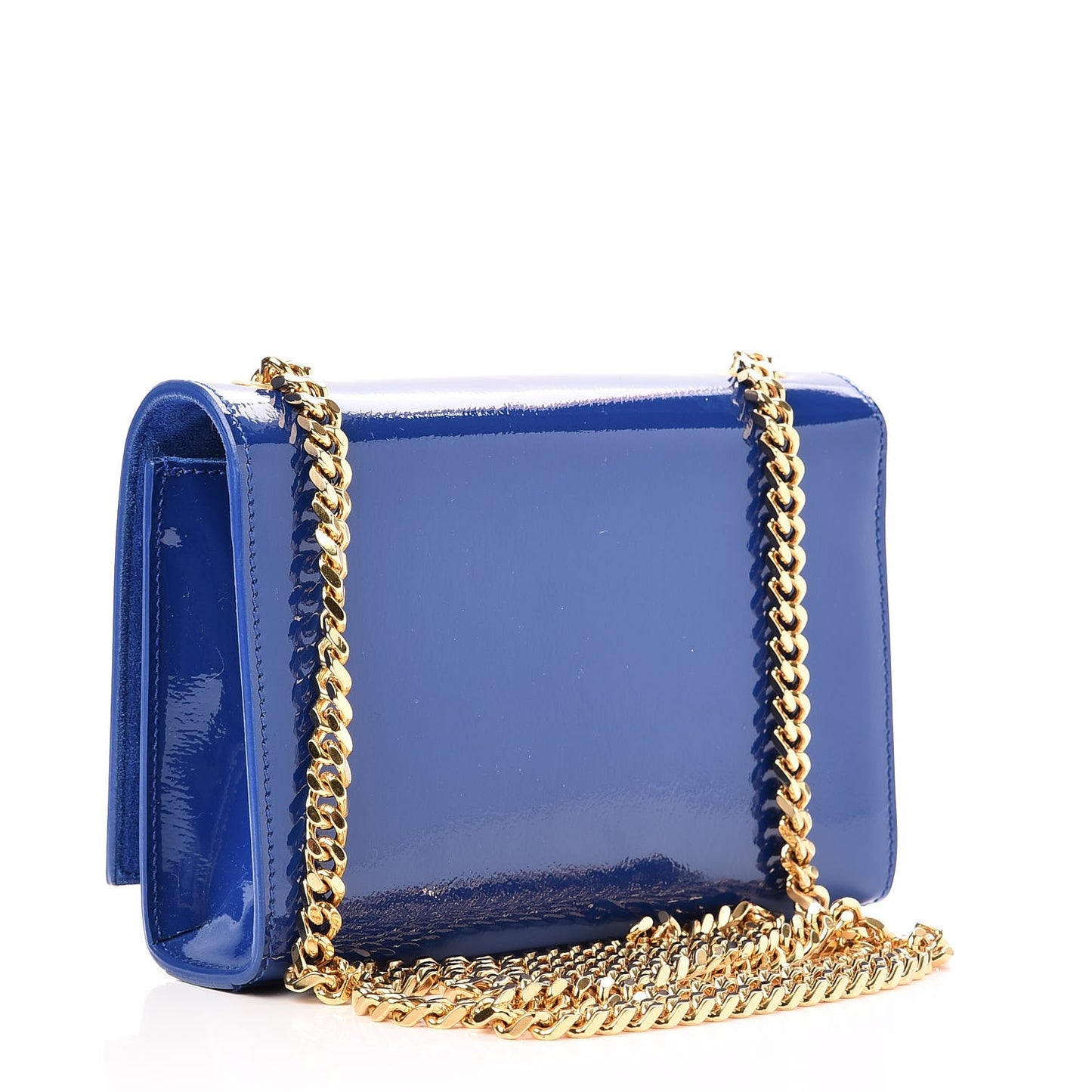 Patent Small Monogram Kate Satchel Royal Blue