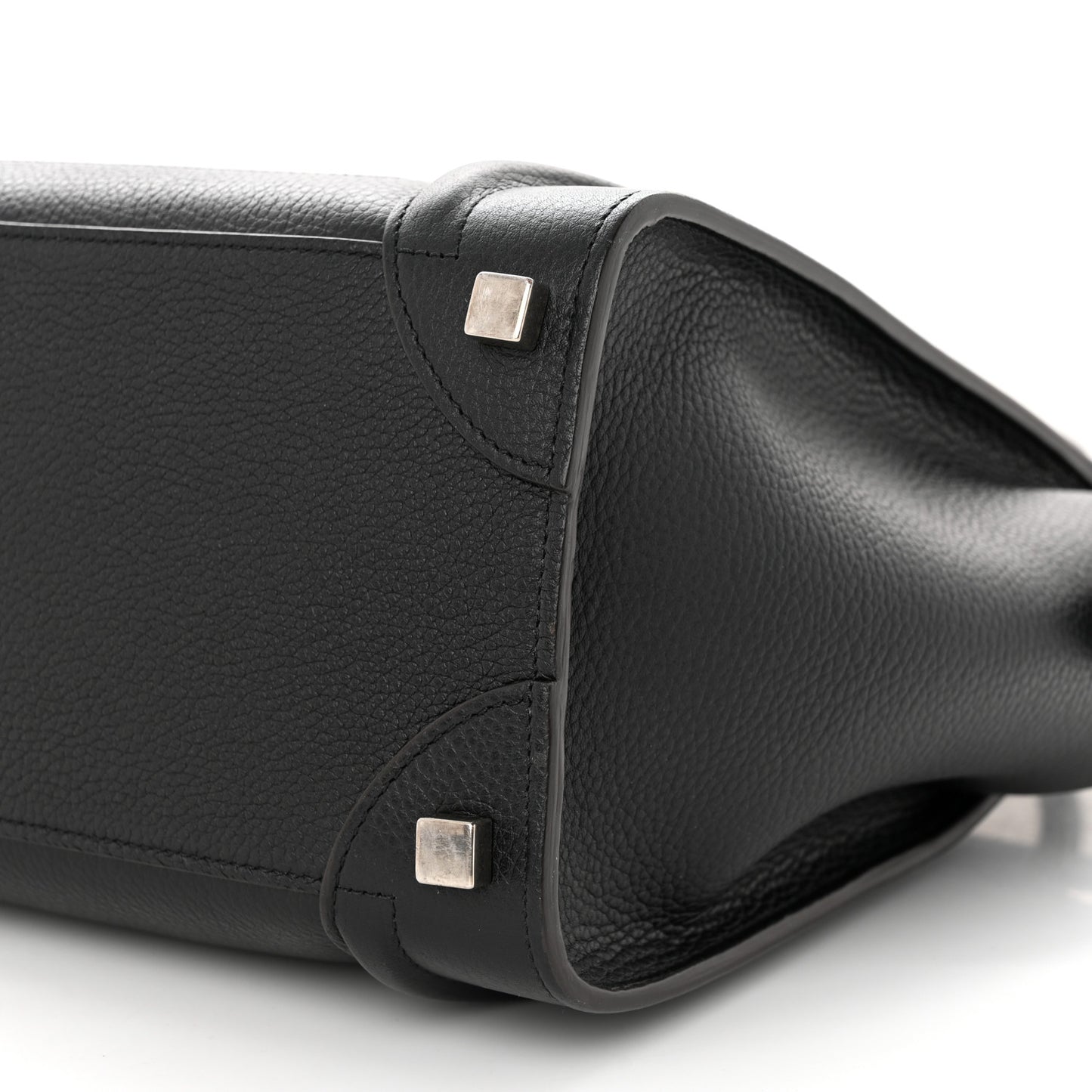 Drummed Calfskin Micro Luggage Black