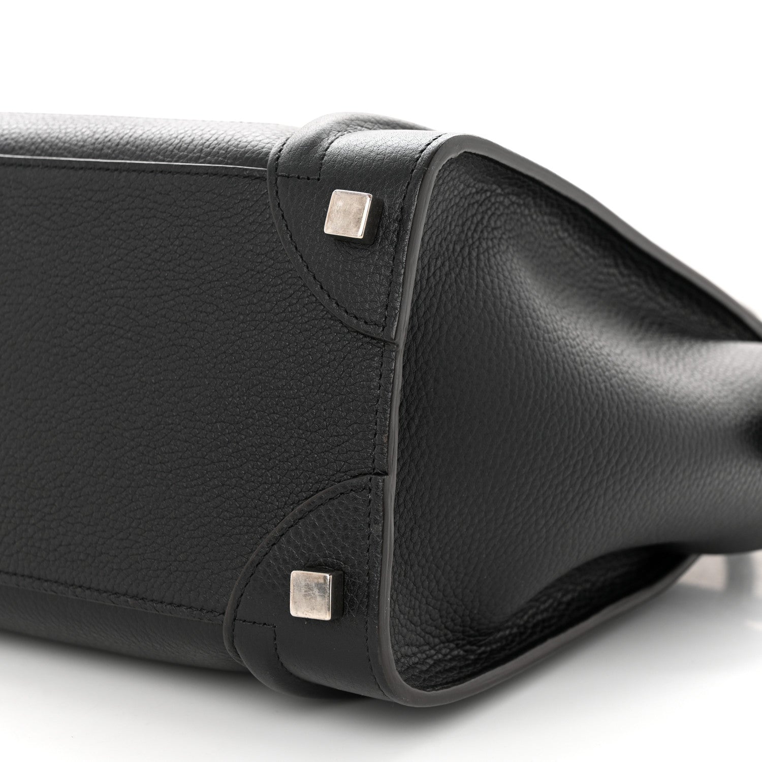 Celine Drummed Calfskin Micro Luggage Black 9 of 10
