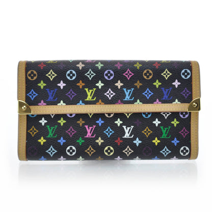 Louis Vuitton Monogram Multicolor Porte Tresor International Wallet Black 1 of 5