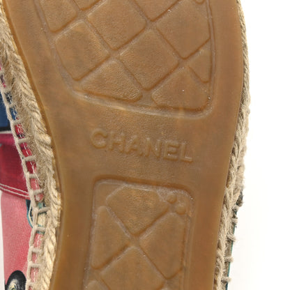 Chanel Fabric Patent CC Espadrilles 40 Multicolor Black 7 of 8