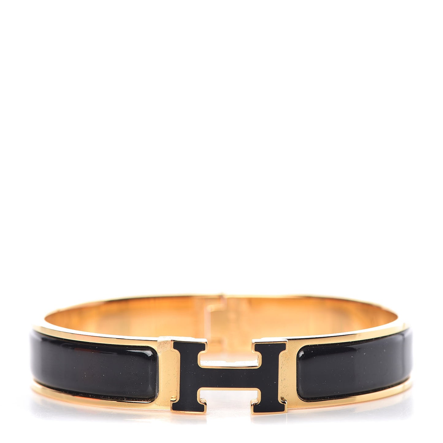 Enamel Narrow Clic Clac H Bracelet GM Black