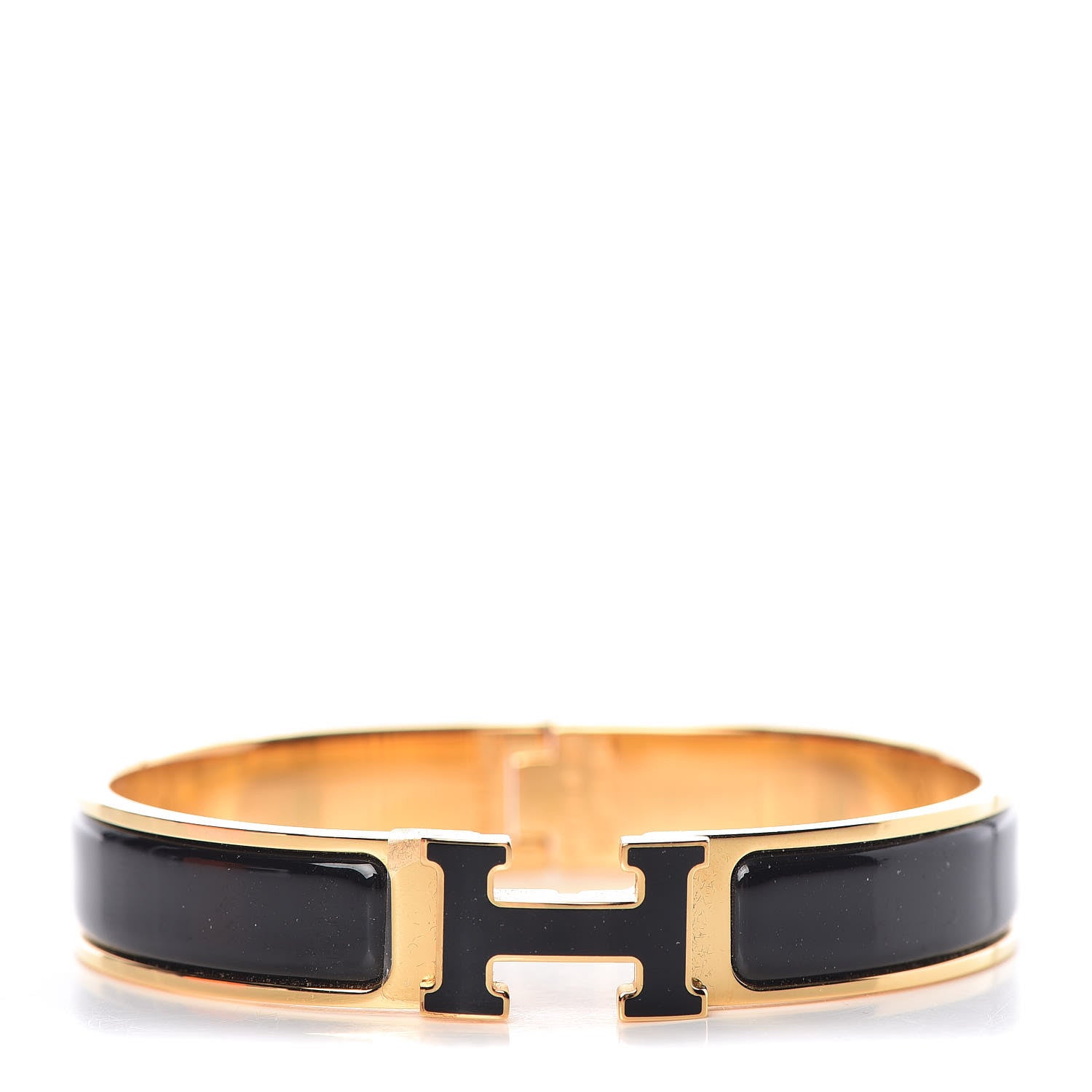 Hermes Enamel Narrow Clic Clac H Bracelet GM Black 1 of 6