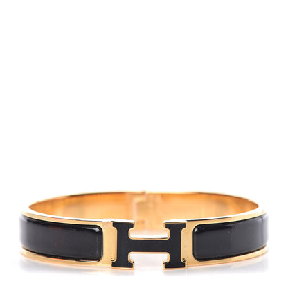 Hermes Enamel Narrow Clic Clac H Bracelet GM Black 1 of 6