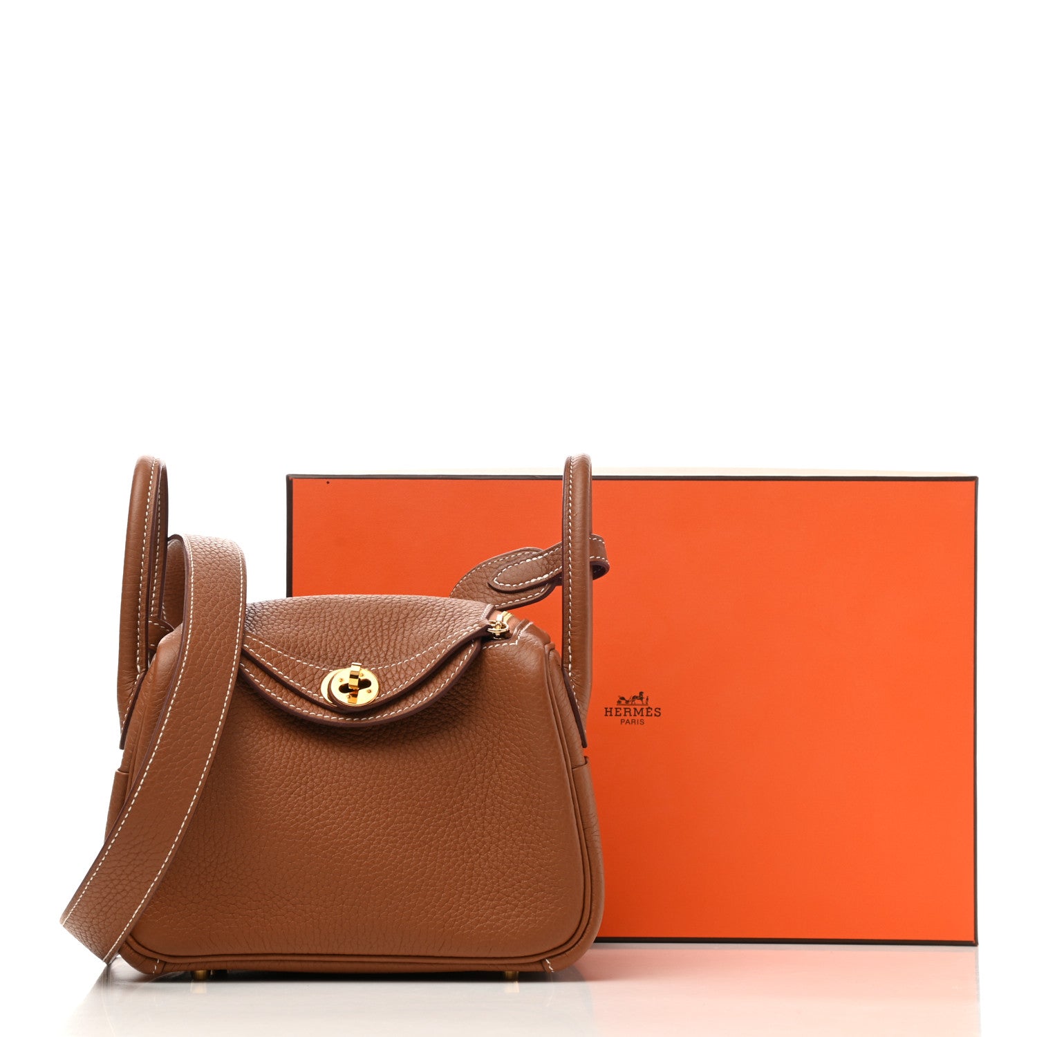 Hermes Taurillon Clemence Mini Lindy 20 Gold 11 of 11