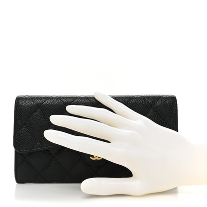 Chanel Caviar Quilted Large Flap Wallet Black 2 of 18