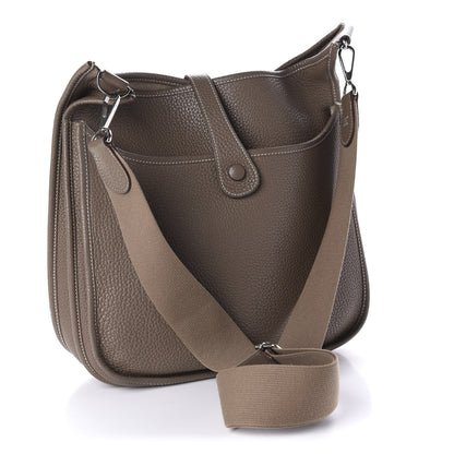 Hermes Taurillon Clemence Evelyne III GM Etoupe 3 of 9