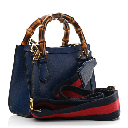 Gucci Textured Dollar Calfskin Web Mini Diana Tote Bag Royal 2 of 8