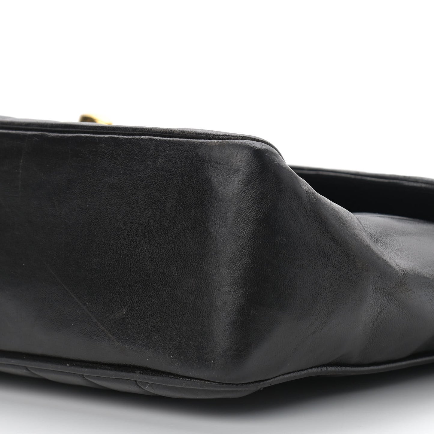 Lambskin Vertical Quilt Jumbo Single Flap Black