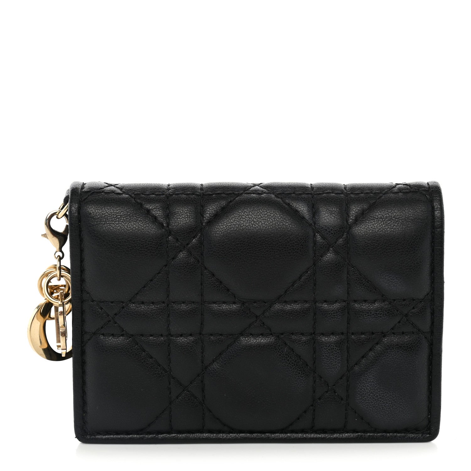 Christian Dior Lambskin Cannage Mini Lady Dior Wallet Black 1 of 8