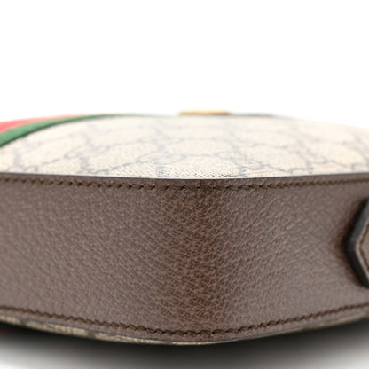 Gucci GG Supreme Monogram Textured Dollar Calfskin Web Ophidia Wristlet Shoulder Bag Beige Ebony New Acero 9 of 9