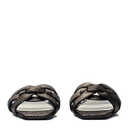 Saint Laurent Evora Nu Pied 05 Slide Sandals 37 Black Gunmetal 2 of 8