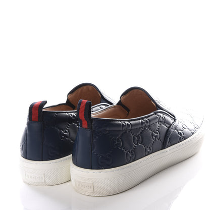 Gucci Guccissima Womens Dublin Slip On Sneakers 40 Navy 4 of 7