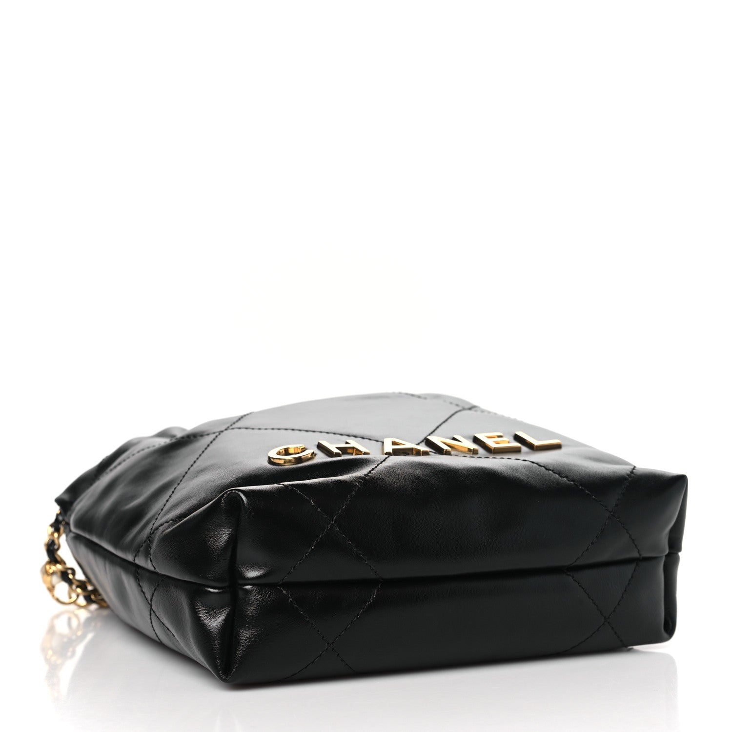Chanel Shiny Calfskin Quilted Pearl CC Chain Mini Chanel 22 Black 4 of 10