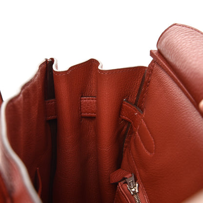 Hermes Taurillon Clemence Birkin 35 Rouge Venetian 15 of 36