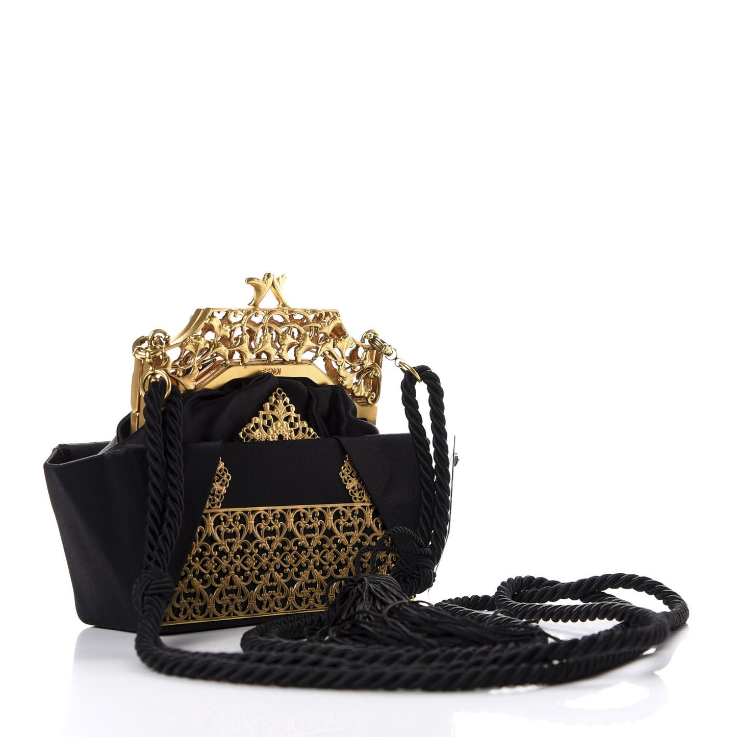 Satin Metal Gondola Bag Black