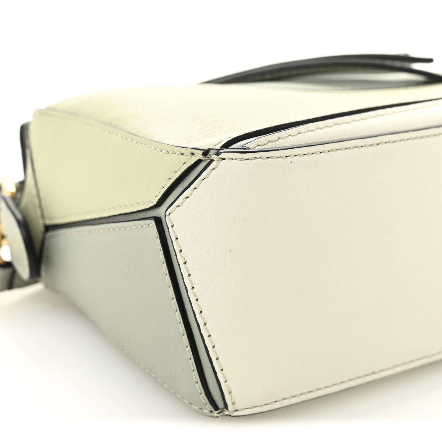 Calfskin Mini Puzzle Bag Ash Grey Marble Green