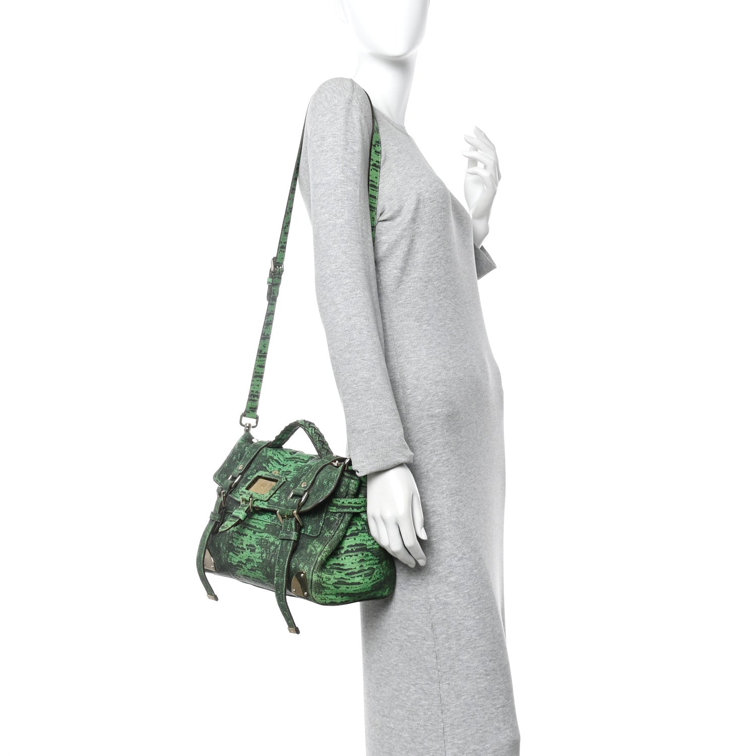 Mulberry Lizard Print Travel Day Grass Green 1841732 – FASHIONPHILE