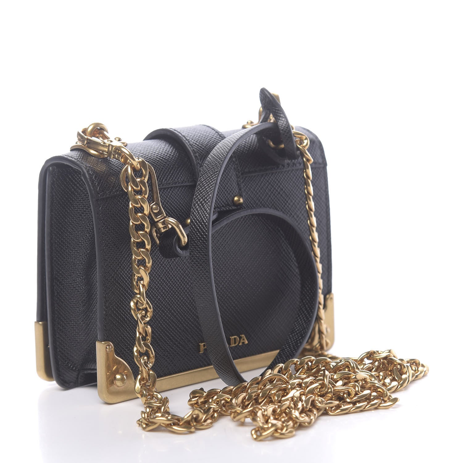 Prada Saffiano Astrology Mini Cahier Bag Black 3 of 10