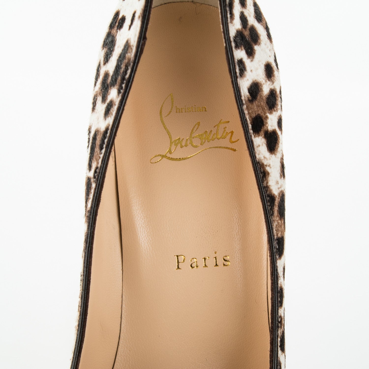 Christian Louboutin Calf Hair Leopard Print Pigalle Follies 100 Pumps 40 Brown White 7 of 7