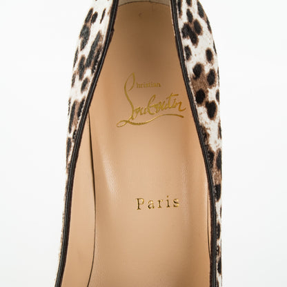 Christian Louboutin Calf Hair Leopard Print Pigalle Follies 100 Pumps 40 Brown White 7 of 7