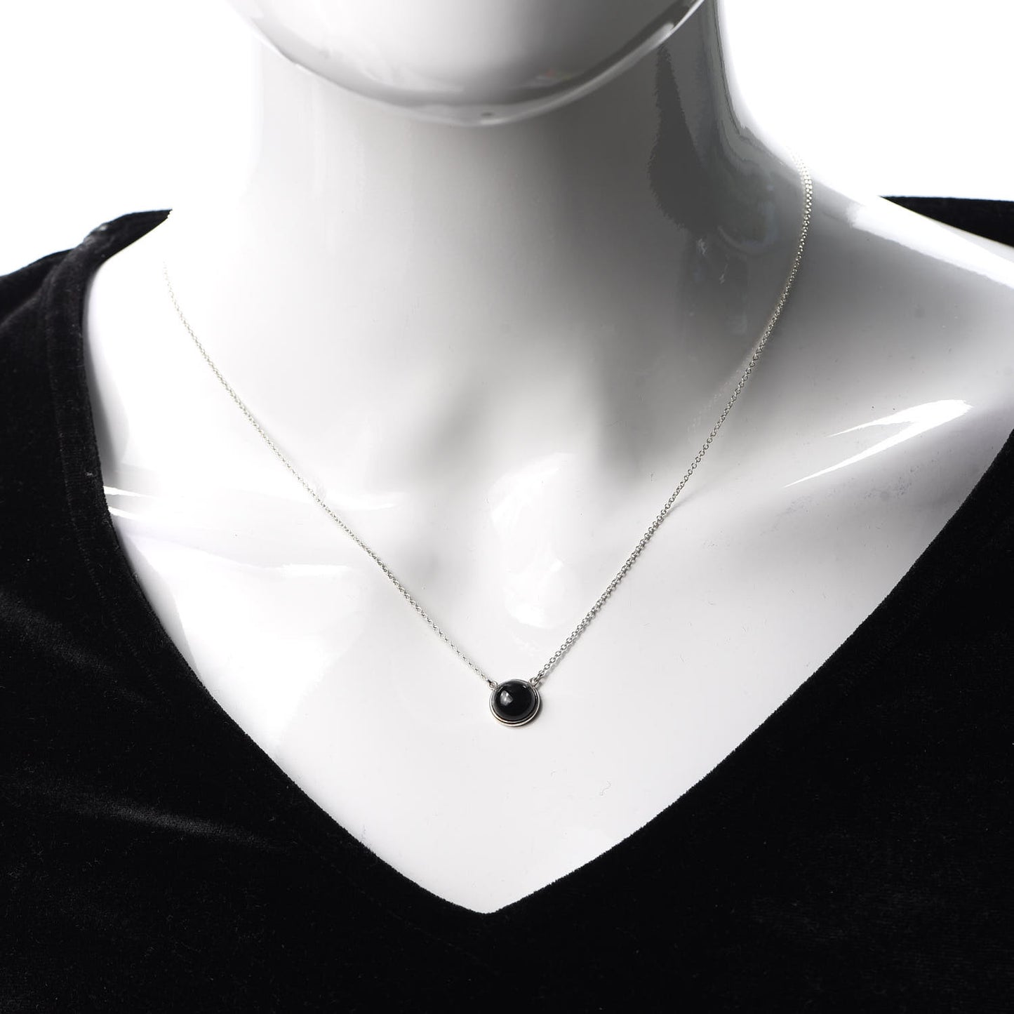 Sterling Silver Black Jade Elsa Peretti Color By The Yard Necklace