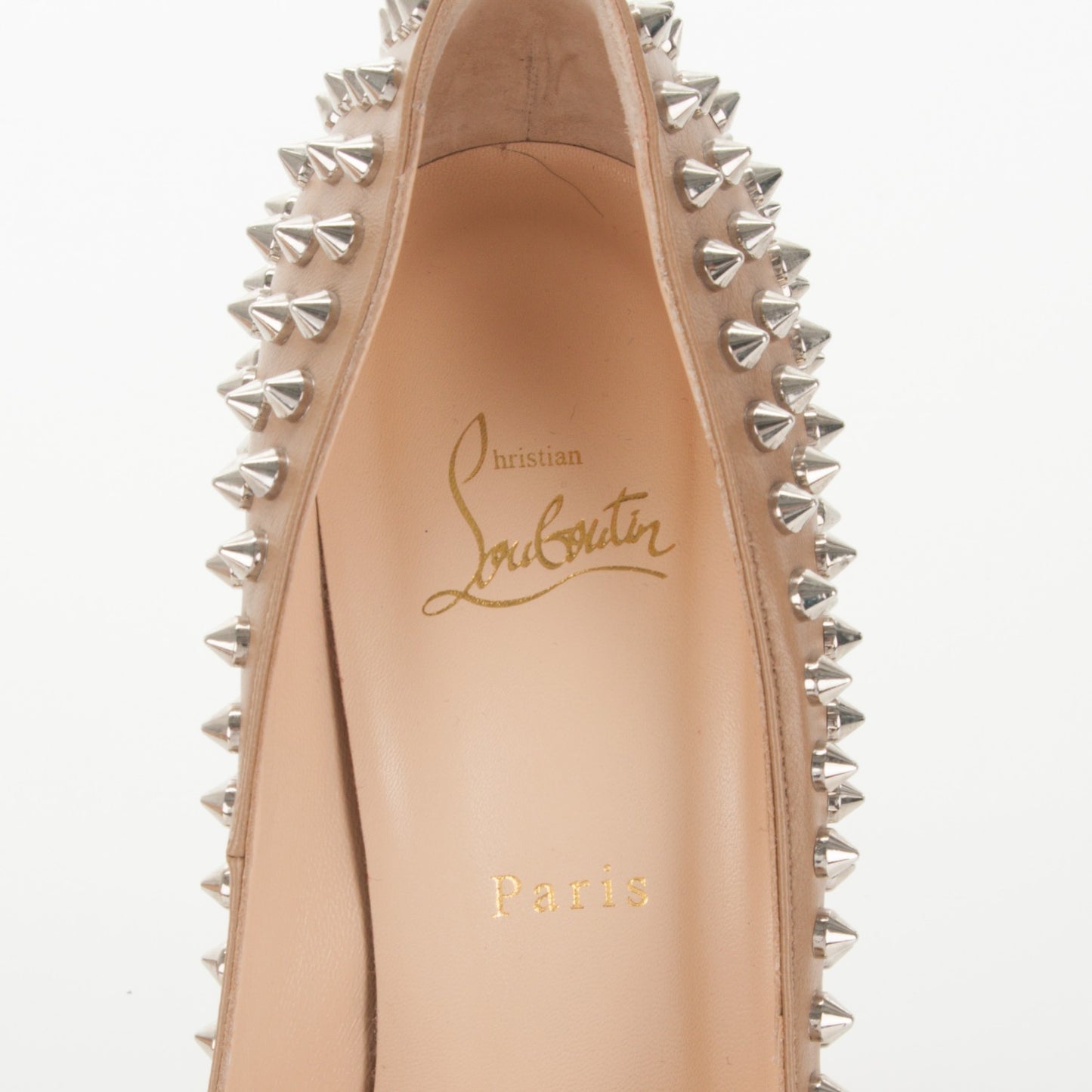 Nappa Bianca Spikes 140 Pumps 40 Nude Silver