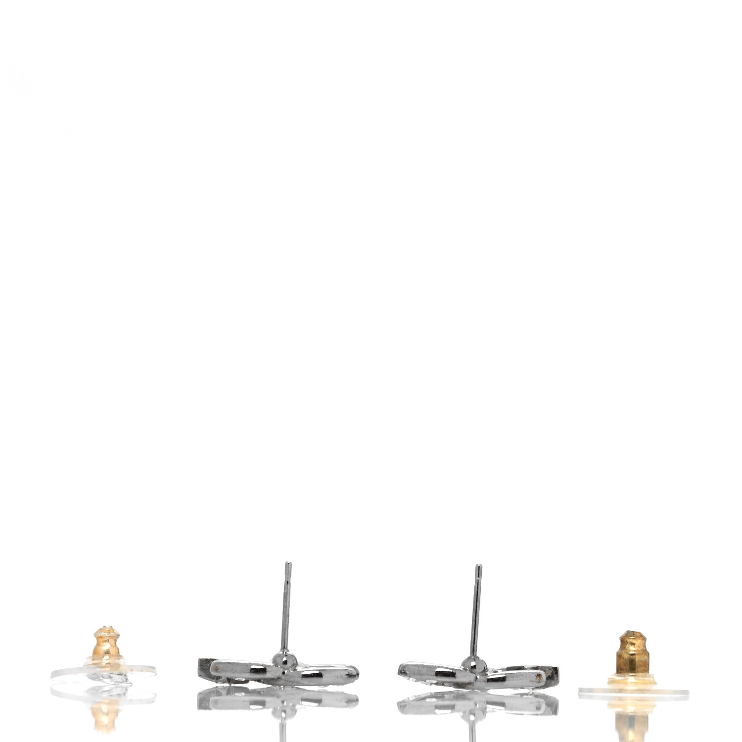 Chanel Crystal CC Starfall Earrings Silver 3 of 4
