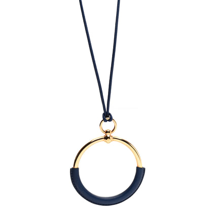 Hermes Swift Grand Loop Pendant Necklace Bleu Saphir 1 of 5