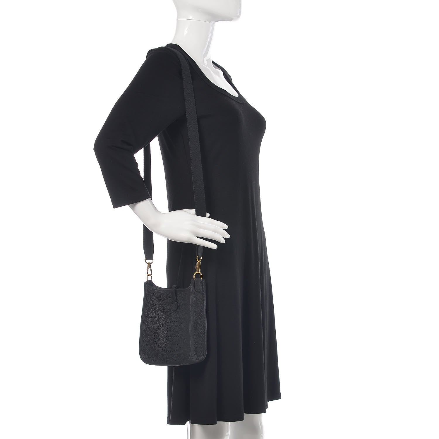 Hermes Taurillon Clemence Evelyne TPM Black 2 of 11