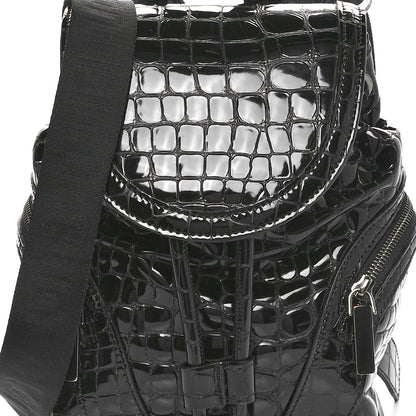 Christian Louboutin Calfskin Alligator Embossed Small Explorafunk Backpack Black 8 of 12