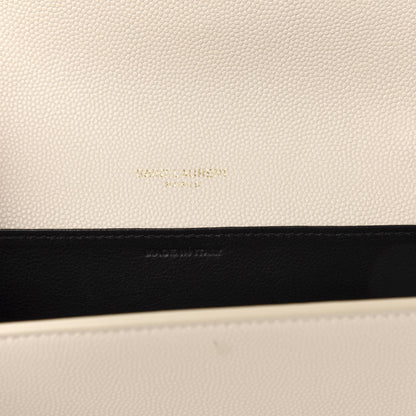 Saint Laurent Grain De Poudre Monogram Uptown Chain Wallet Dark Latte 7 of 15