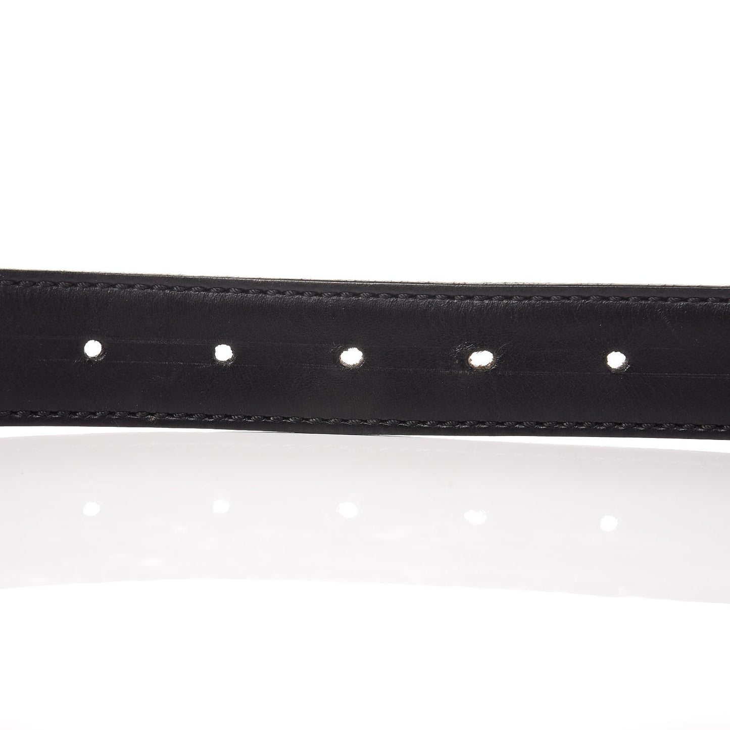 Coated Canvas Enamel Granite Monster Eyes Buckle Belt Black Multicolor