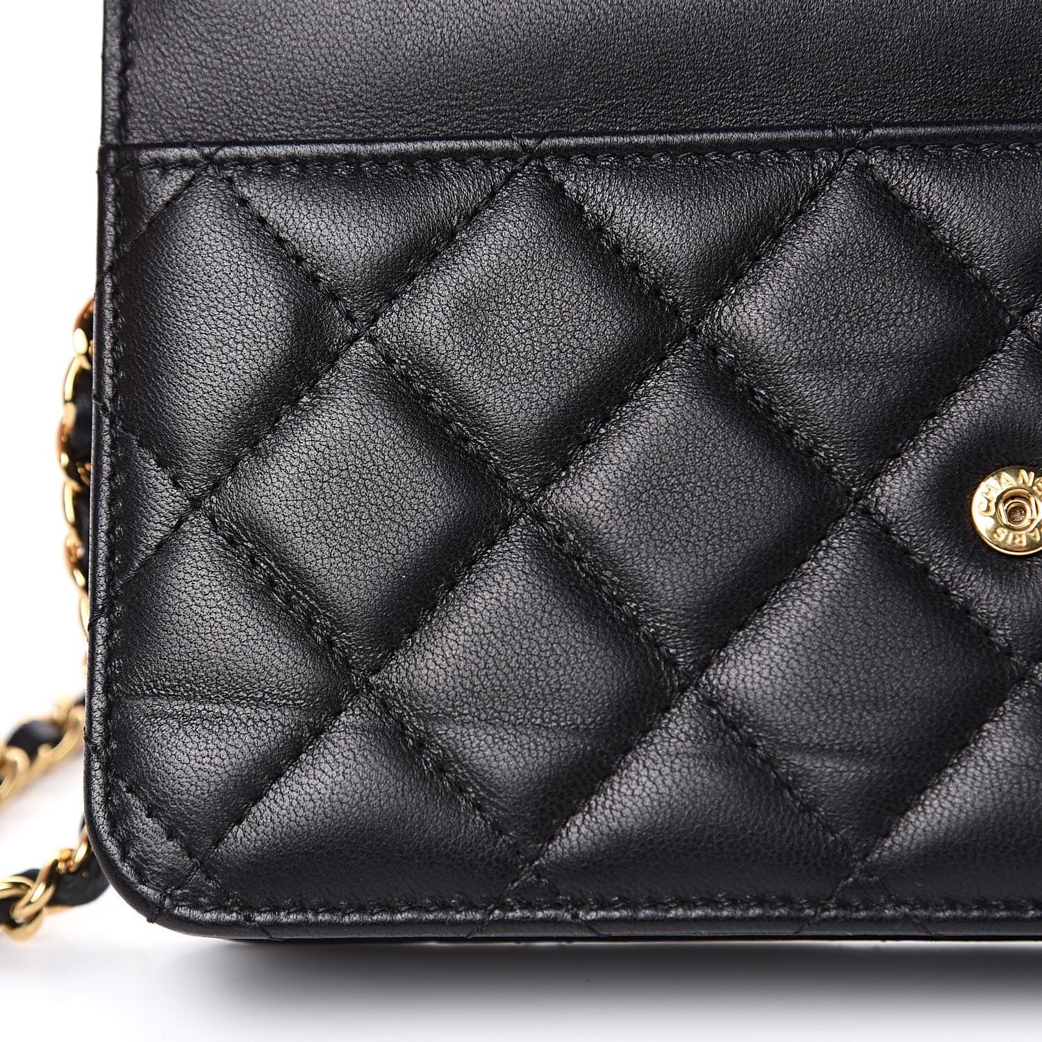 Chanel Lambskin Quilted Egyptian Amulet Wallet On Chain WOC Black 13 of 13