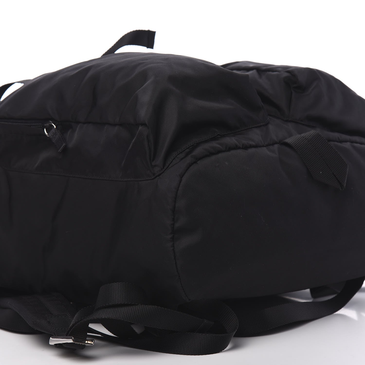 Prada Technical Nylon Saffiano Double Buckle Backpack Black 7 of 9