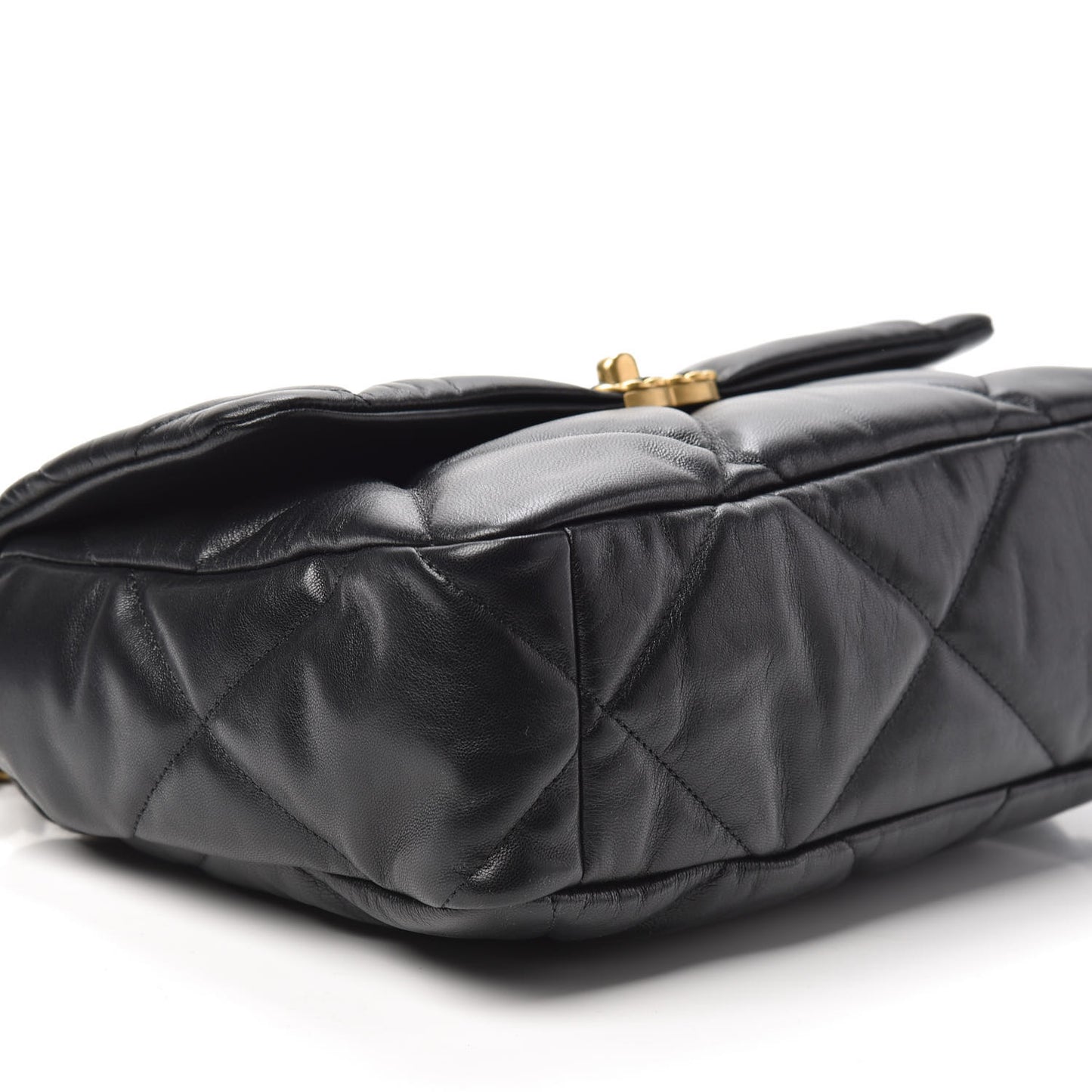 Goatskin Quilted Large 19 Flap Black
