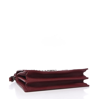 Christian Dior Grained Calfskin Diorama Satchel Burgundy 4 of 9