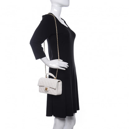 Chanel Caviar Quilted Mini Top Handle Rectangular Flap White 2 of 9