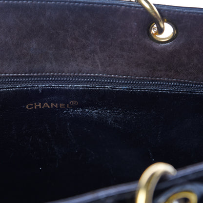 Chanel Patent Quilted Grand Shopping Tote GST Black 14 of 16