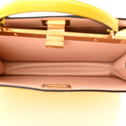 Fendi Vitello King Luxor Shiny Nappa Medium Peekaboo I SEE U East West Satchel Limone Light Rose 5 of 10