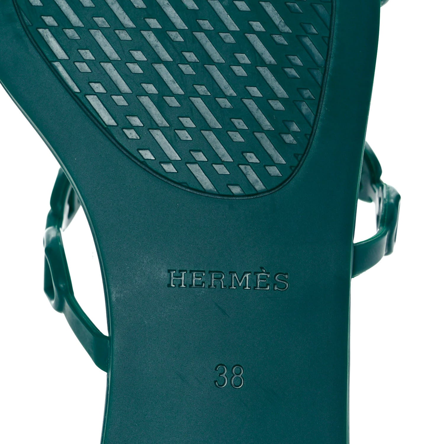 Hermes Rubber Chaine d'Ancre Rivage Sandals 38 Vert d'Ete 6 of 8