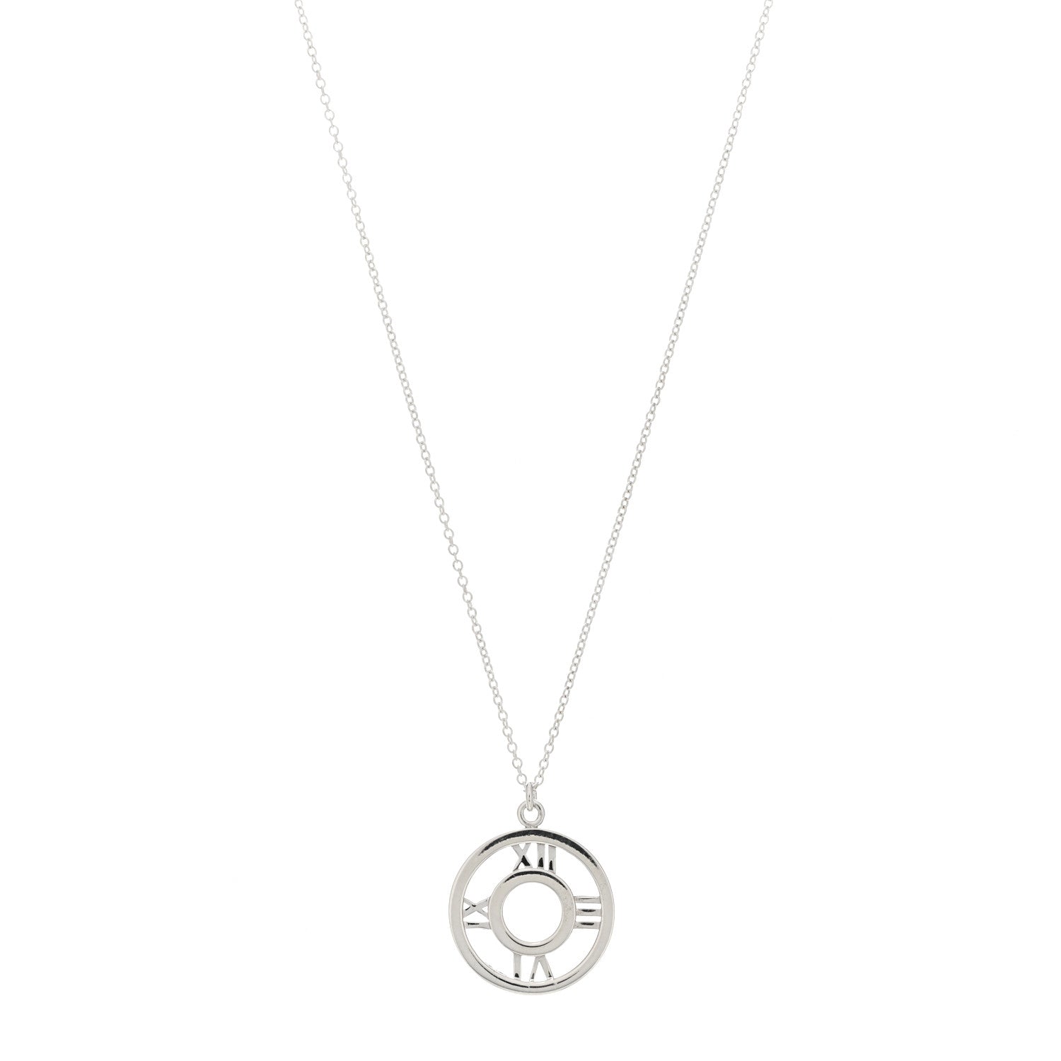 Tiffany Sterling Silver Medium Atlas Open Pendant Necklace 1 of 4
