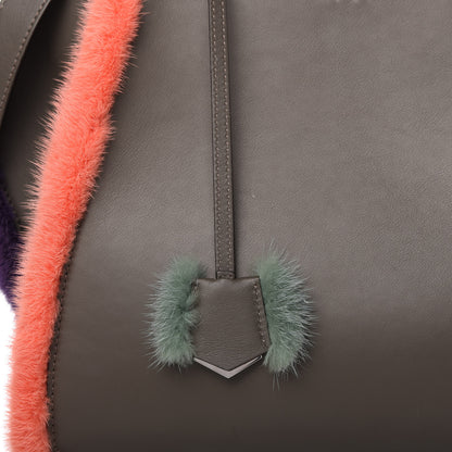 Fendi Calfskin Mink Fur Trim Petite 3Jours Tote Carbone Multicolor 10 of 10