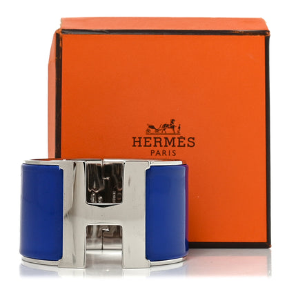 Hermes Enamel Extra Wide Clic Clac H Bracelet GM Bleu Electrique 5 of 5