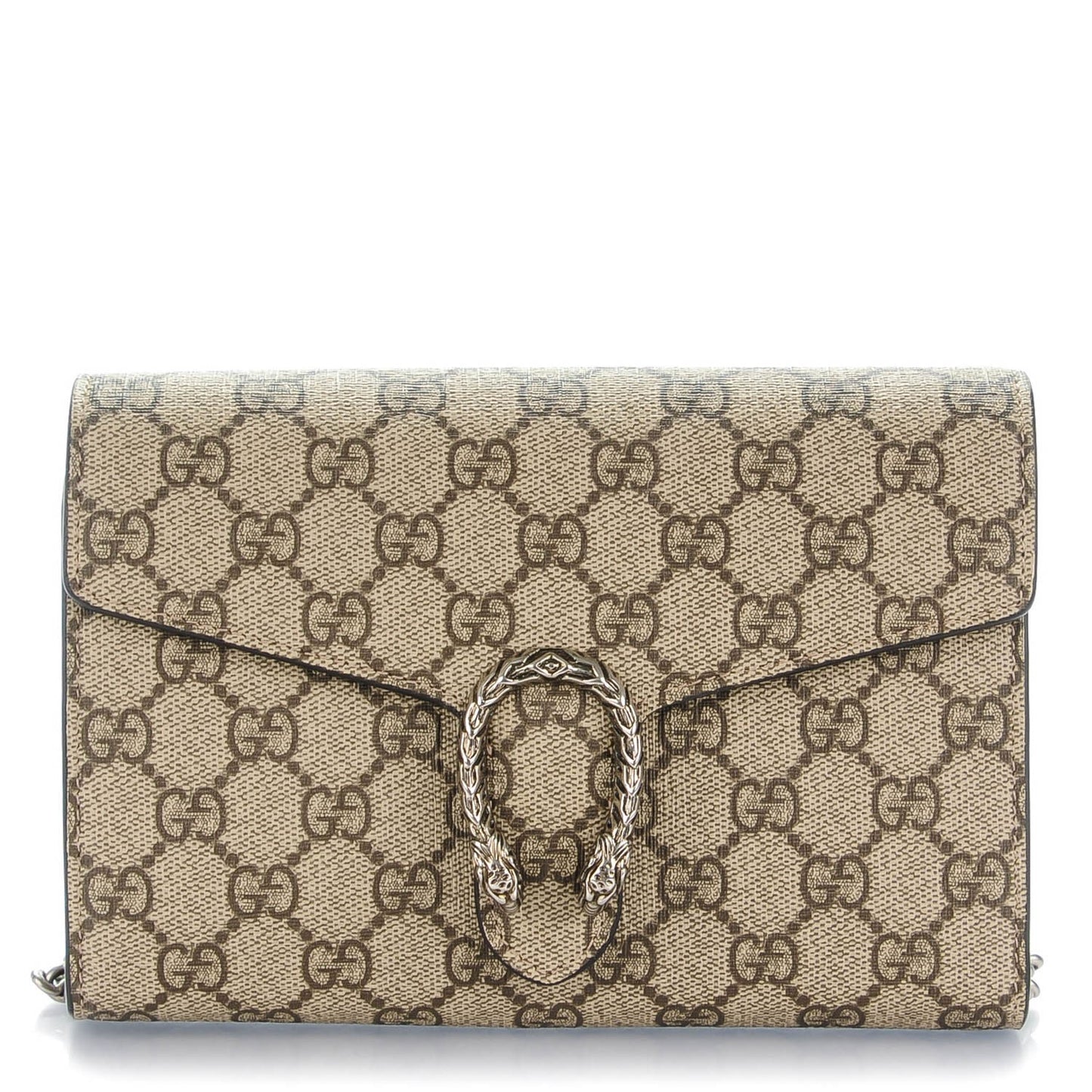 GG Supreme Monogram Mini Dionysus Chain Wallet Beige Taupe
