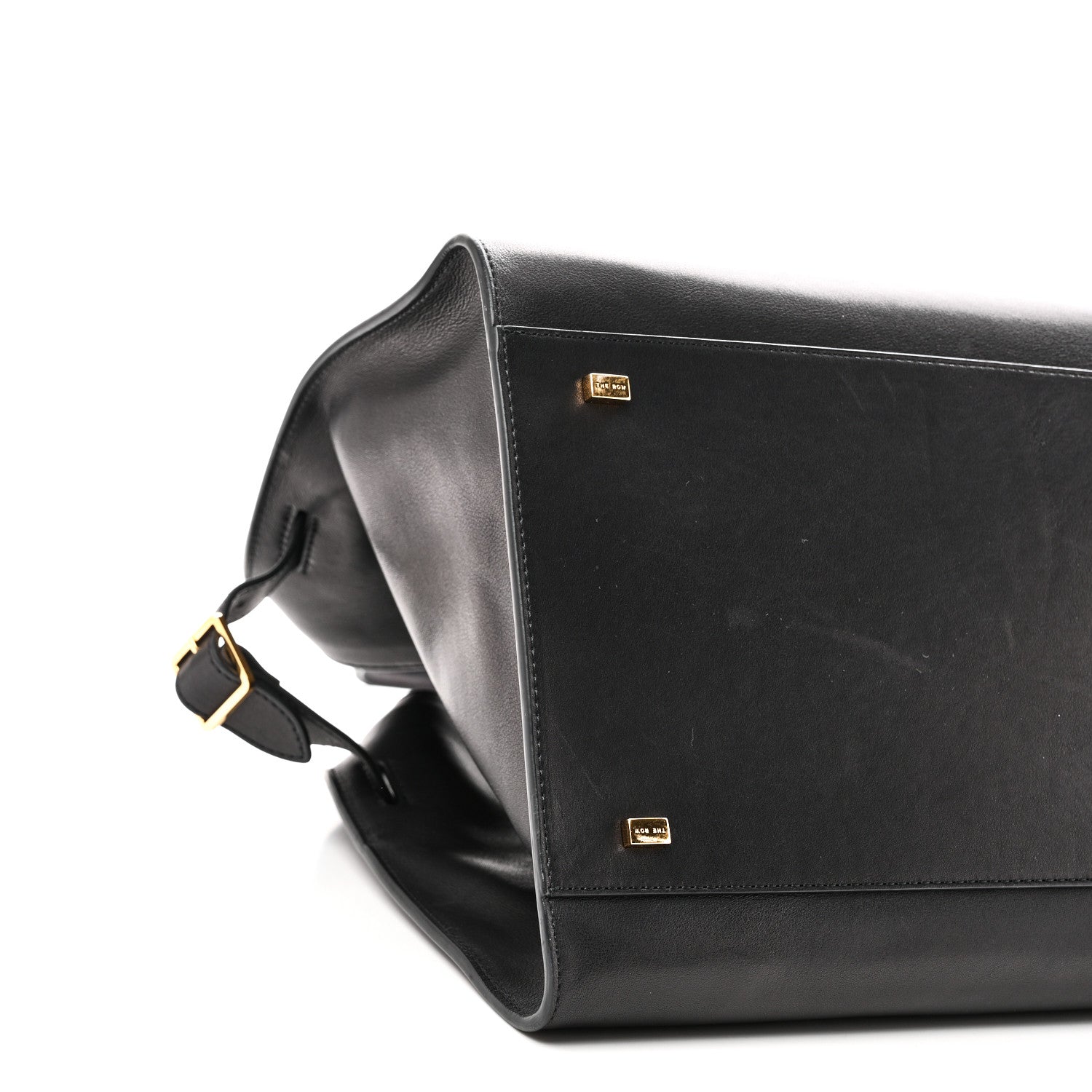 The Row Polished Saddle Calfskin Soft Margaux 15 Black 8 of 9