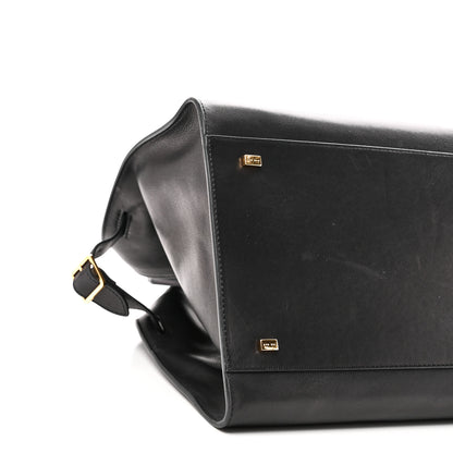 The Row Polished Saddle Calfskin Soft Margaux 15 Black 8 of 9