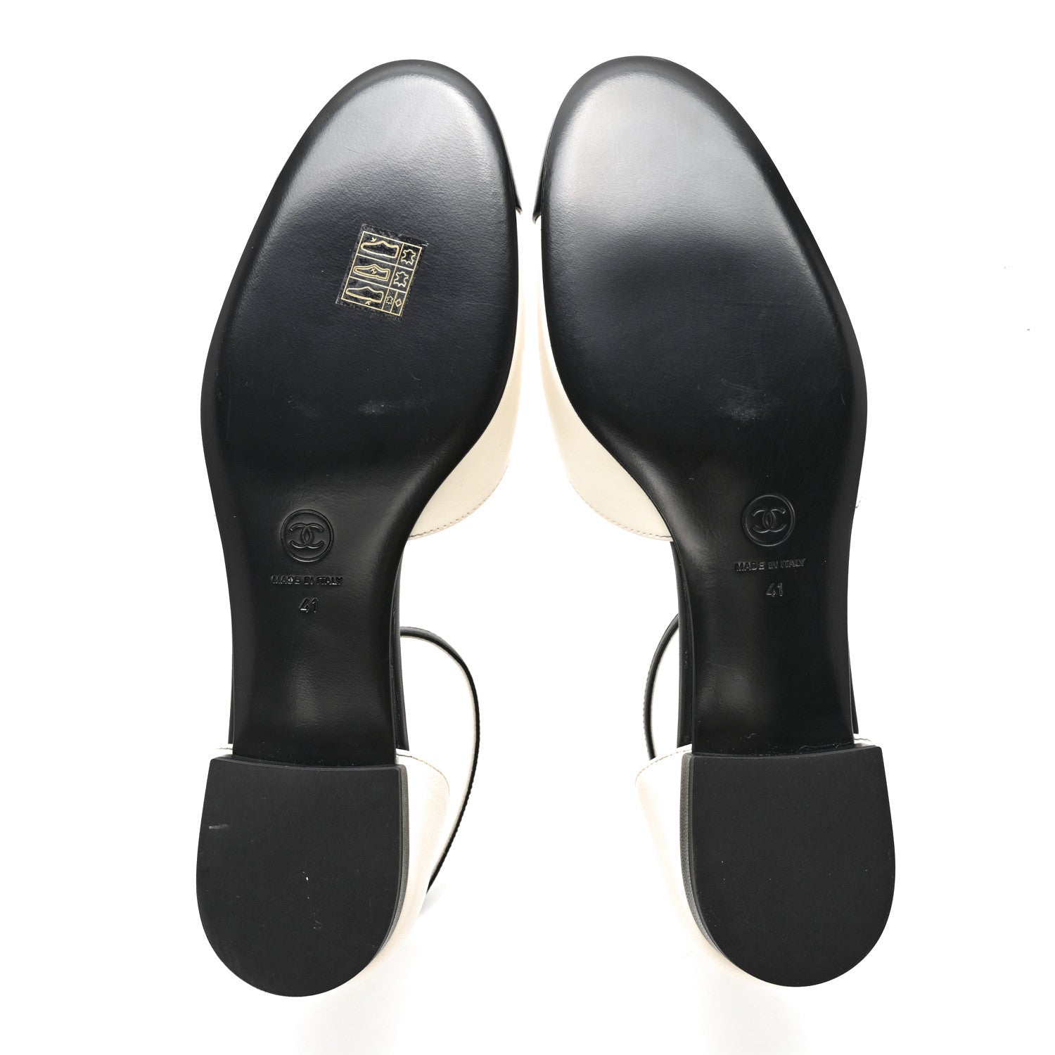 Chanel Lambskin Cap Toe CC Ankle Strap Flats 41 Ivory Black 6 of 12