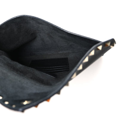 Valentino Garavani Vitello Large Rockstud Envelope Clutch Black 5 of 6